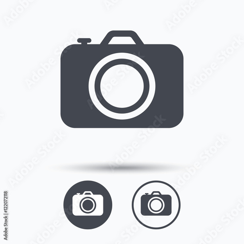 Camera icon. Professional photocamera sign.