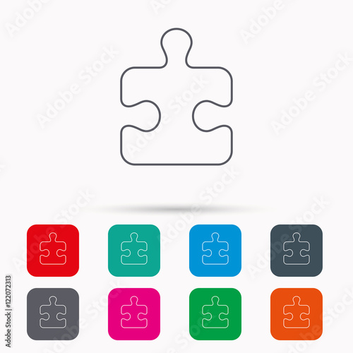 Puzzle icon. Jigsaw logical game sign.
