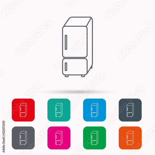Refrigerator icon. Fridge sign.