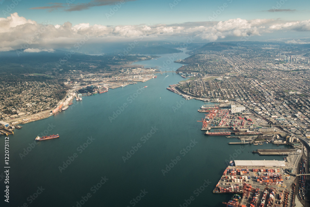 Vancouver harbour from air