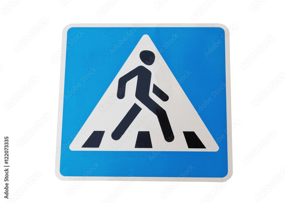 Road sign pedestrian transit