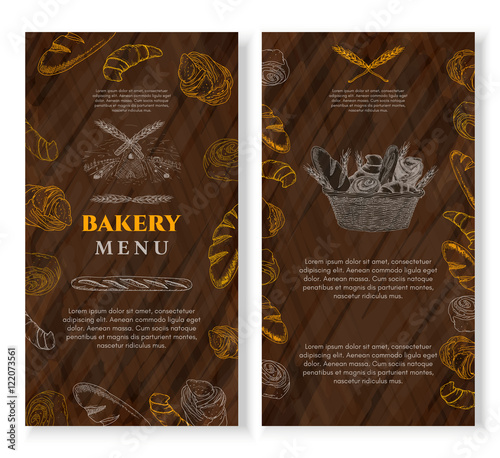 Bakery cover design template chalkboard vintage style