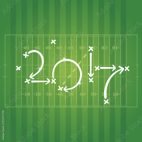 American Football strategies for goal 2017 green background