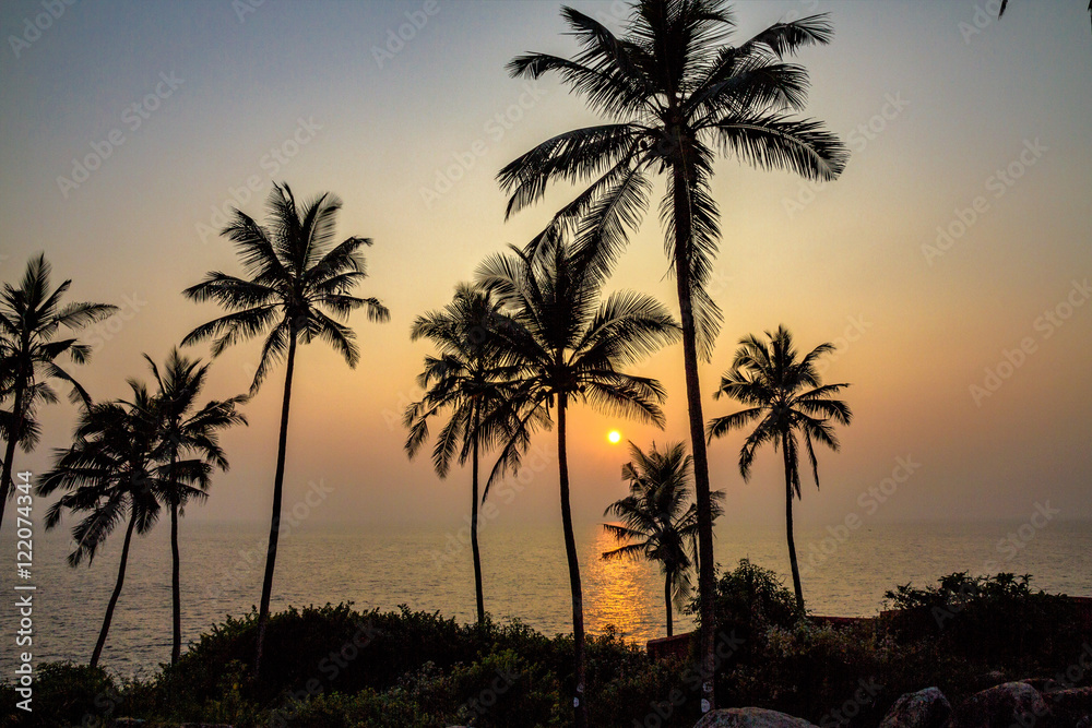 Südindien - Sonnenuntergang in Kovalam