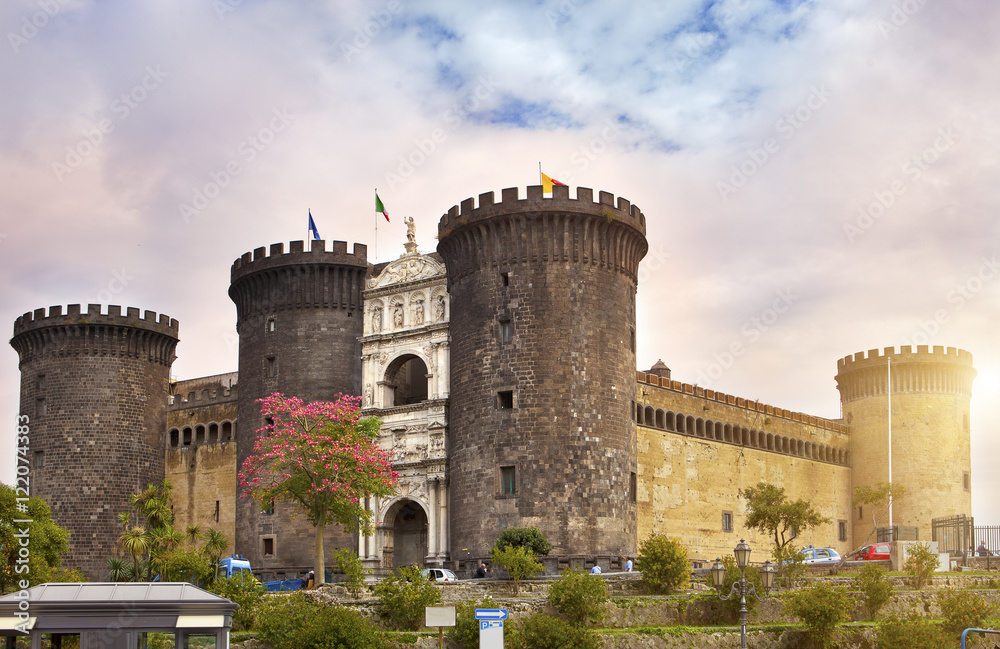 Castel nuovo (New Castle) or Castle of Maschio Angioino in Naples, Italy.