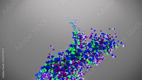 Color Balls Stream. 3D animation live sphers. Looped video photo