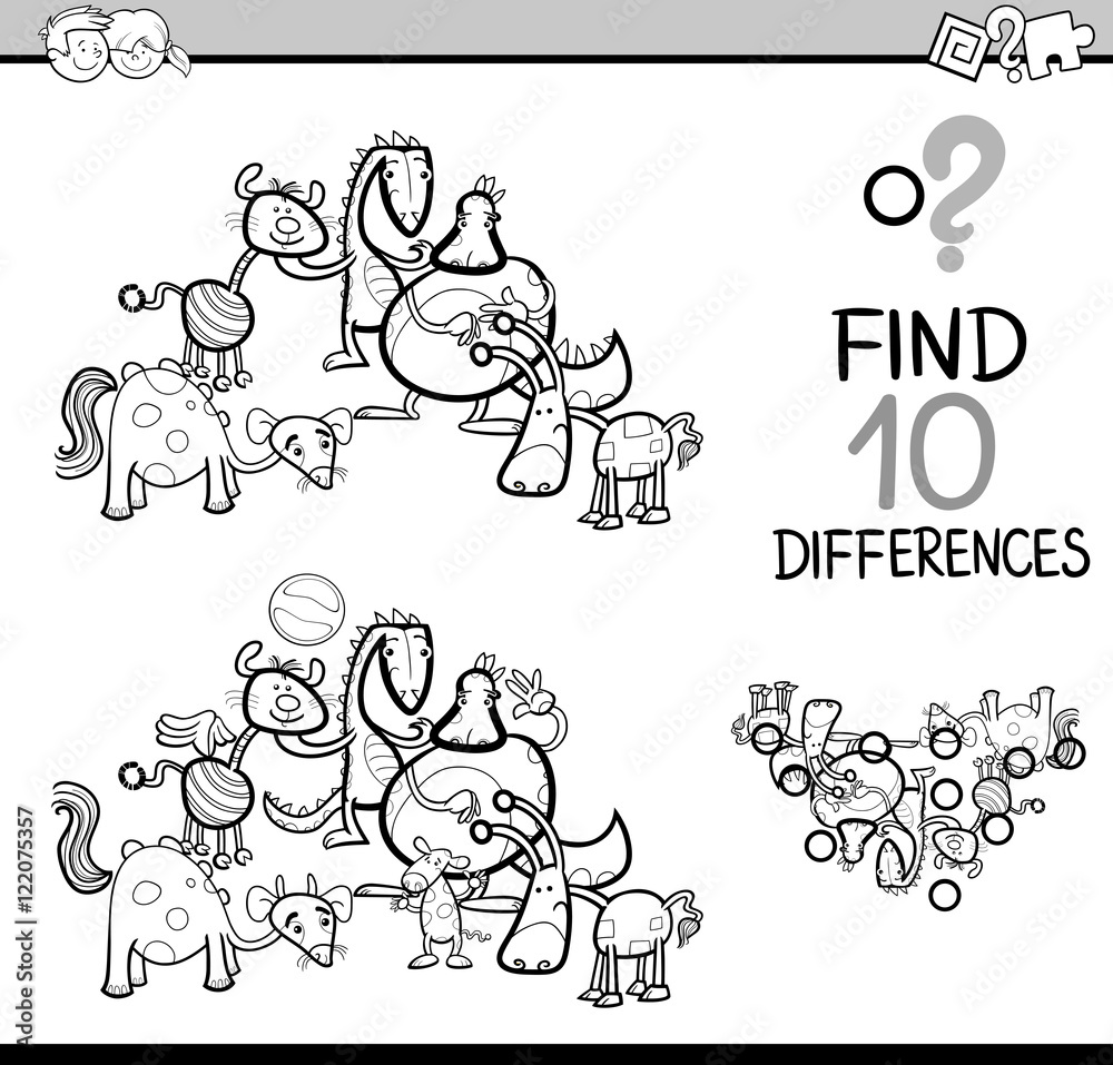 differences task coloring book