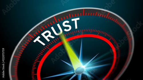Obraz na płótnie Modern virtual speedometer with text trust