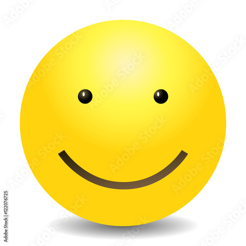 Vector Single Yellow Emoticon - Smile Face