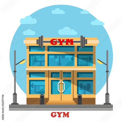 Gym or gymnasium, fitness center architecture