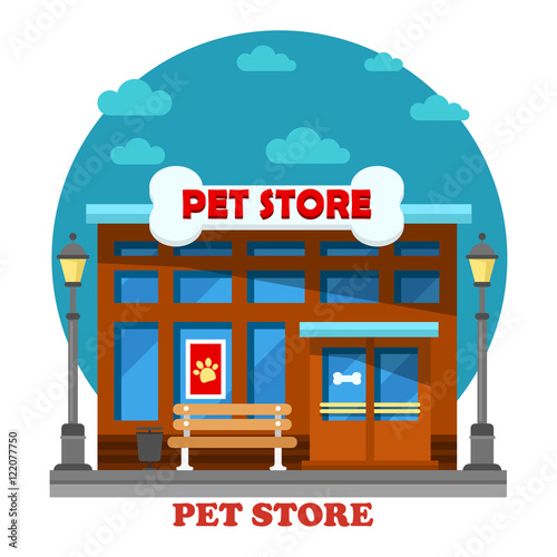 Fototapeta Naklejka Na Ścianę i Meble -  Pet store and shop for animal care building