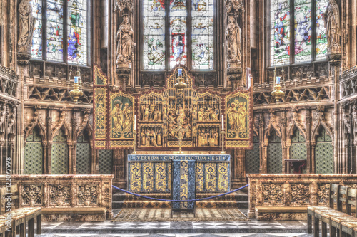 Altar in Lady Chapel at Lichfield Cathedral HDR photo