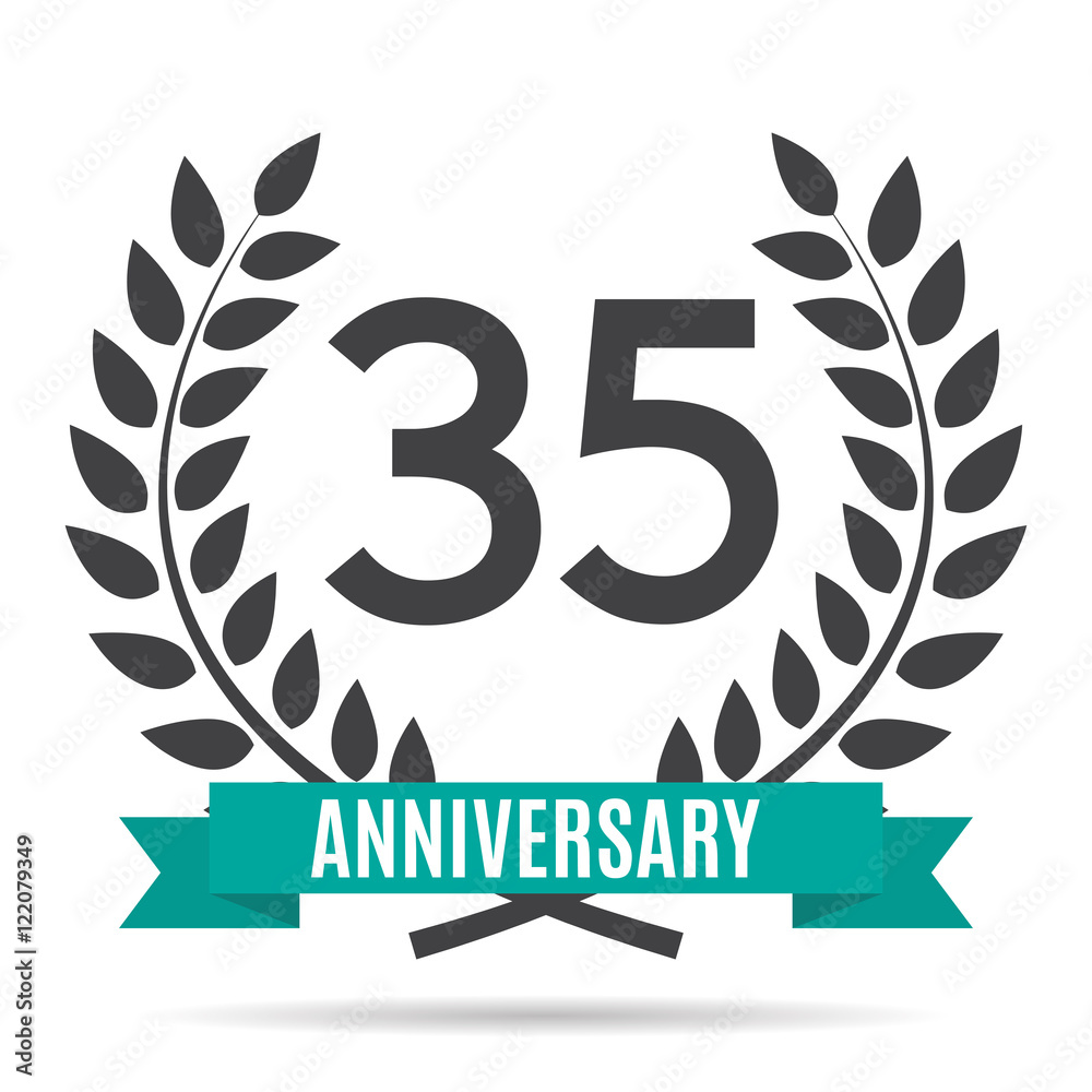 Template Logo 35 Years Anniversary Vector Illustration Template Logo 35 Years Anniversary Vector Illustration