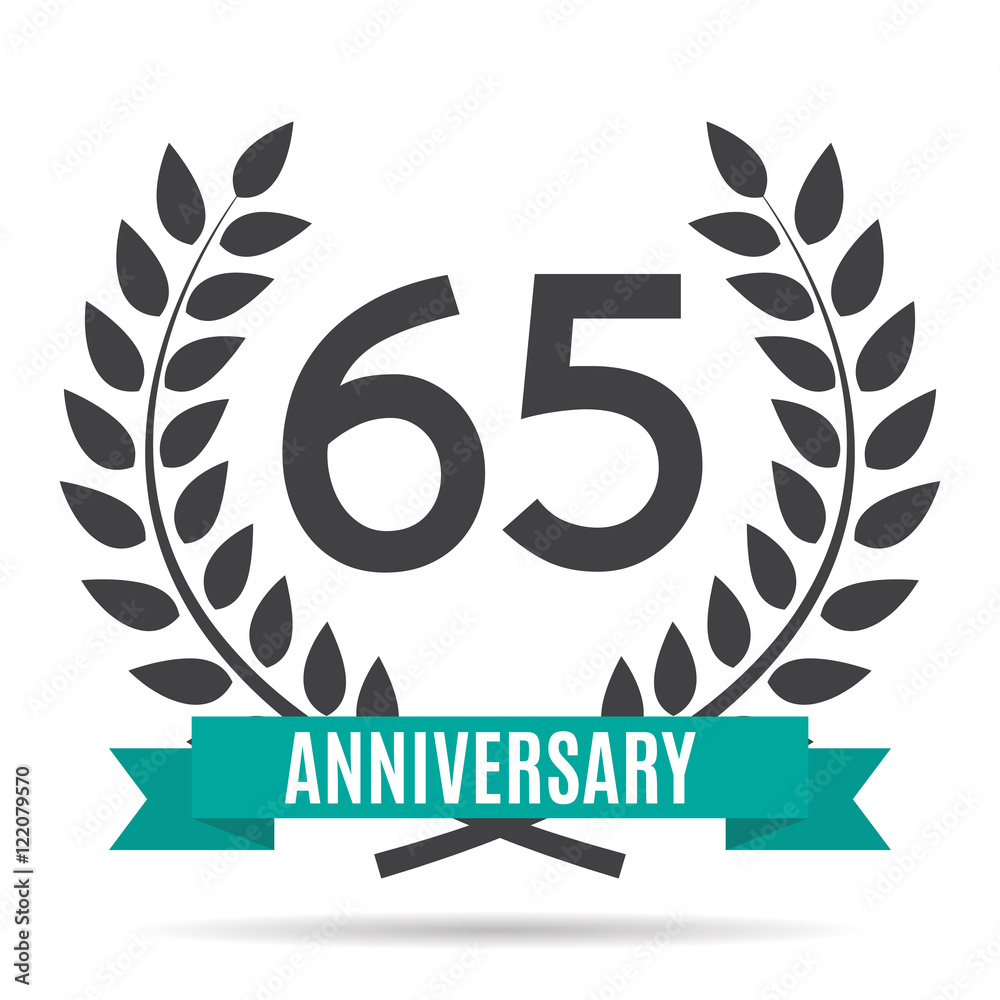 Template Logo 65 Years Anniversary Vector Illustration Template Logo 65 Years Anniversary Vector Illustration