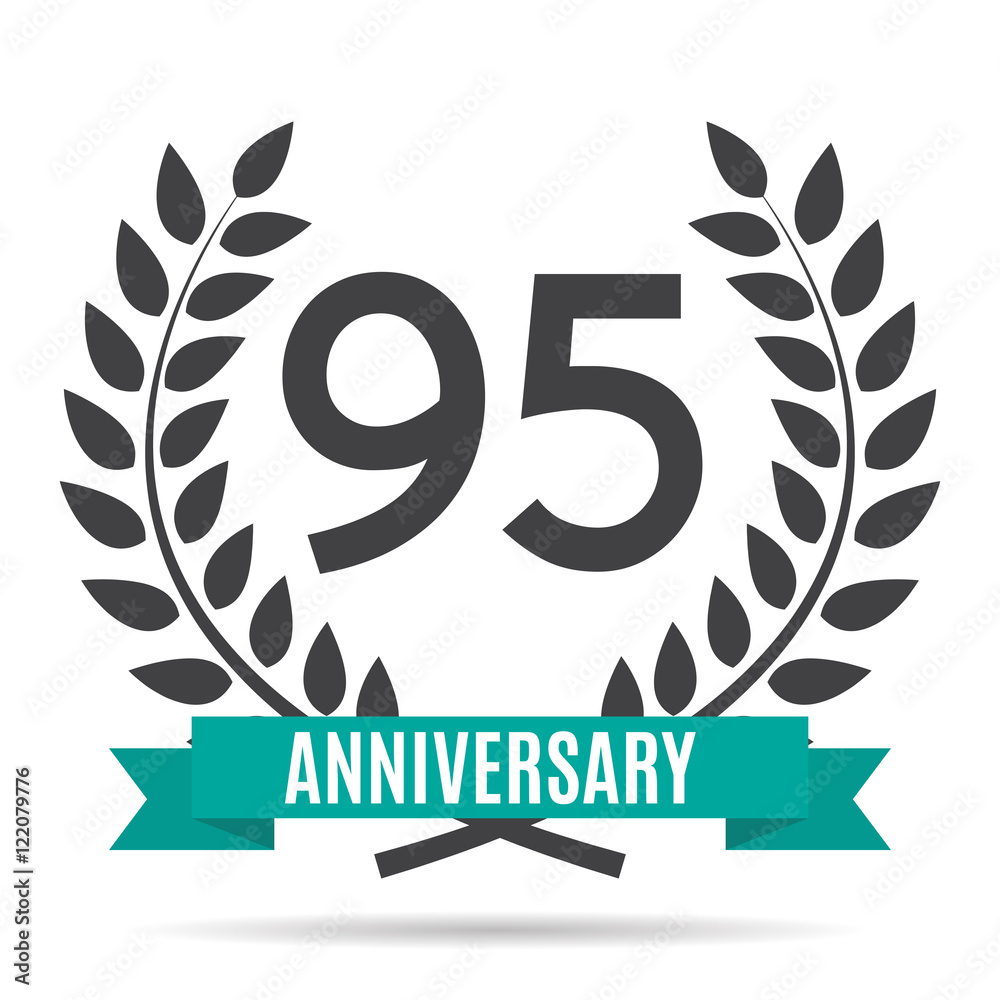 Template Logo 95 Years Anniversary Vector Illustration