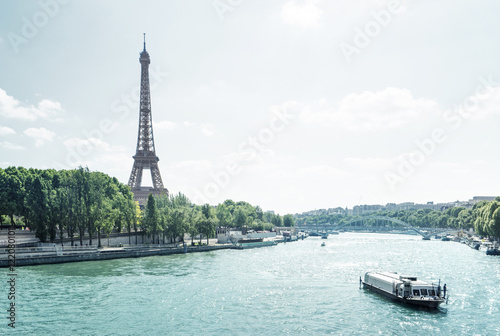 Seine in Paris with Eiffel tower in morning time © Iakov Kalinin