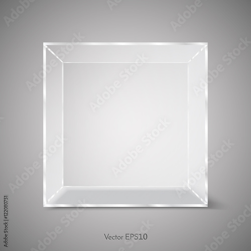 Vector Transparent Glass Cube