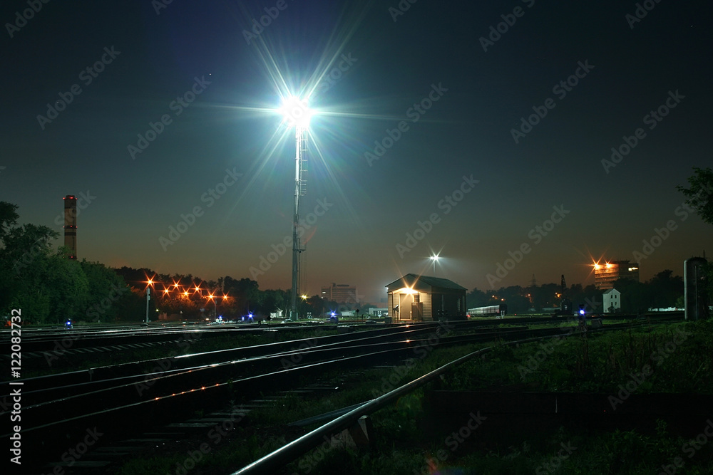 Railway junction night
