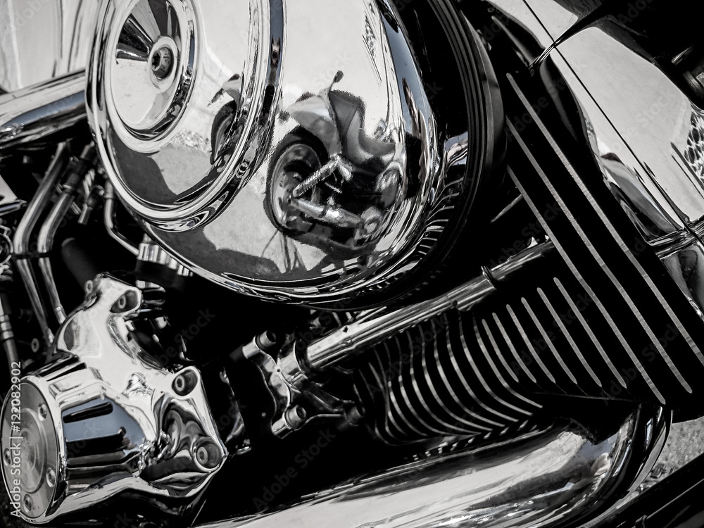 Naklejka premium Motorcycle engine as background