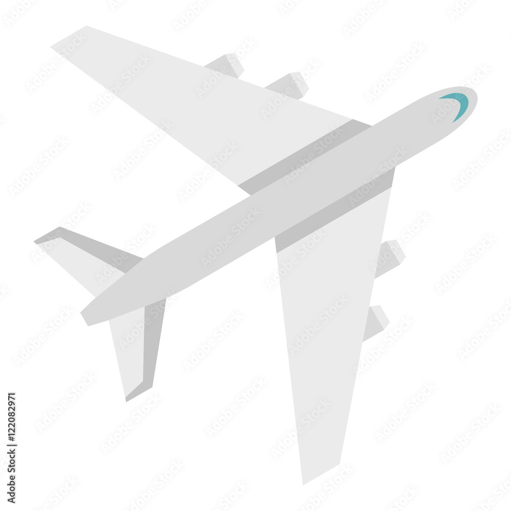 Passenger plane icon in flat style isolated on white background. Air ...