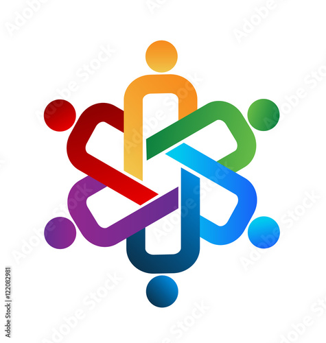 Logo teamwork unity people vector