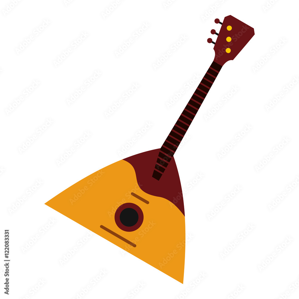 Vecteur Stock Guitar triangle icon in flat style isolated on white  background. Musical instrument symbol vector illustration | Adobe Stock