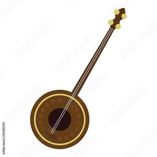 Dutar icon in flat style isolated on white background. Musical instrument symbol vector illustration