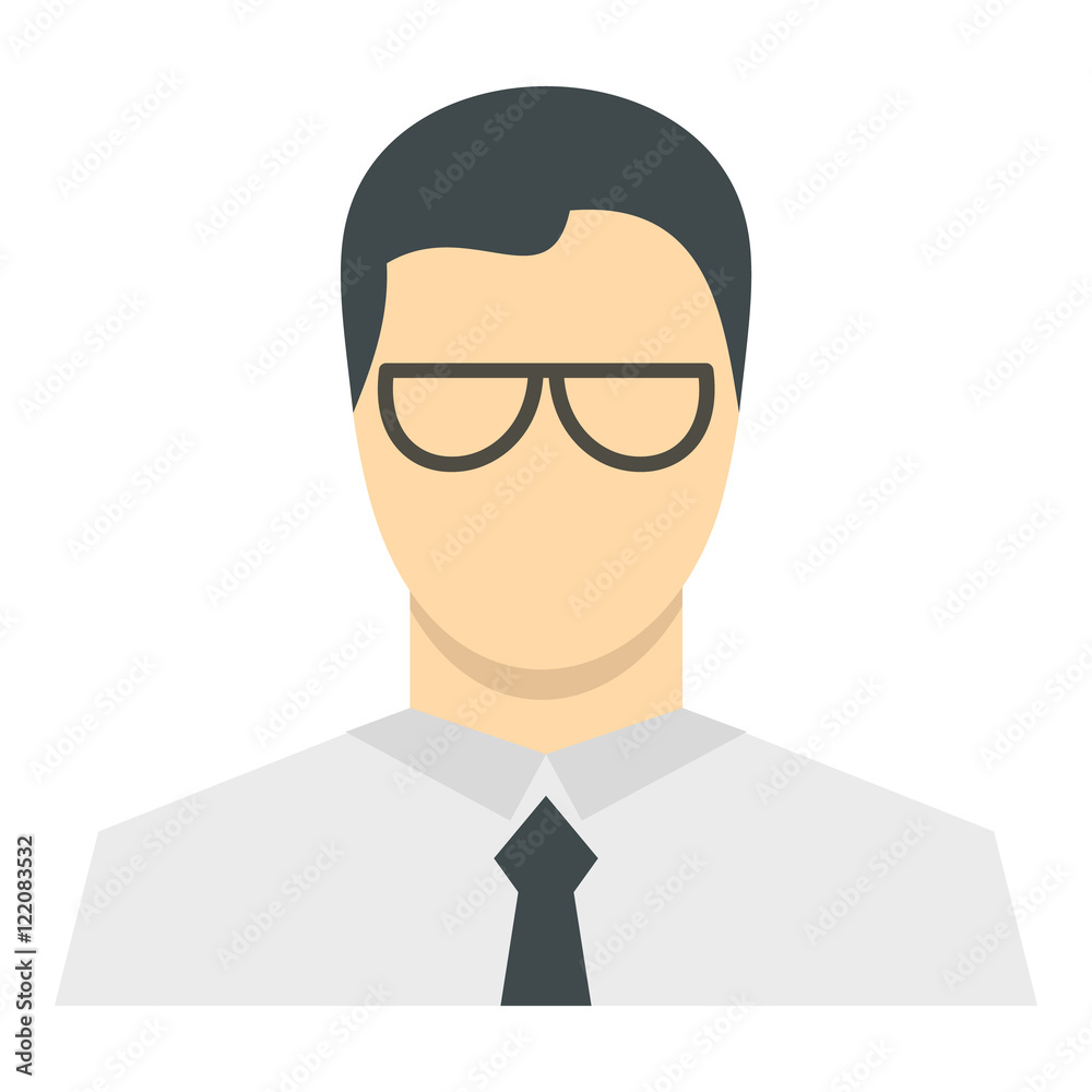 Businessman icon in flat style isolated on white background. People symbol vector illustration