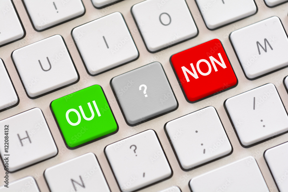 Oui or Non choice in French on keyboard Oui or Non choice in French on keyboard