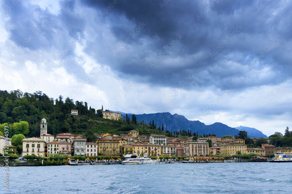 Stormy clouds over Como Lake, Italy, Europe