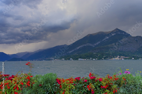 Stormy clouds over Como Lake, Italy, Europe