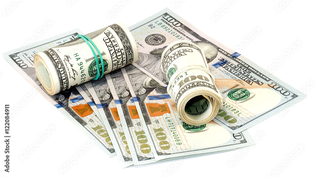 Bundle of US 100 dollars bank notes Bundle of US 100 dollars bank notes
