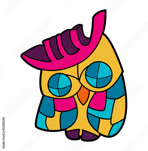 Colored vector owl, civetta colorata vettoriale