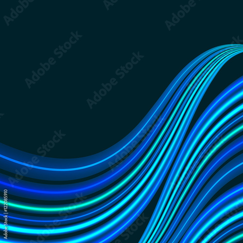 Flowing lines on a dark background.