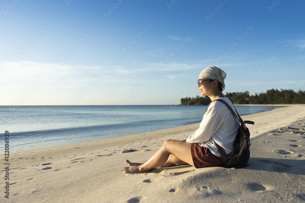 the girl on the beach