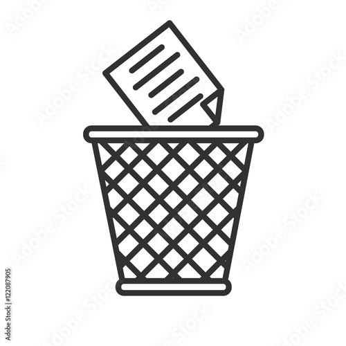 trash bin linear icon. Thin line design