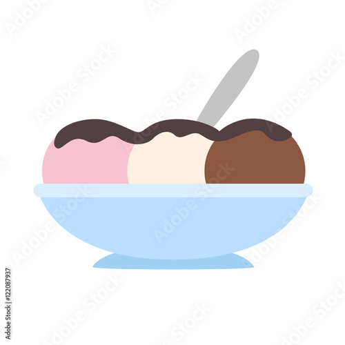 Ice cream vector illustration. Assorted ice cream in a bowl