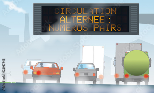 Scènes autoroutières - Pollution et circulation alternée 2