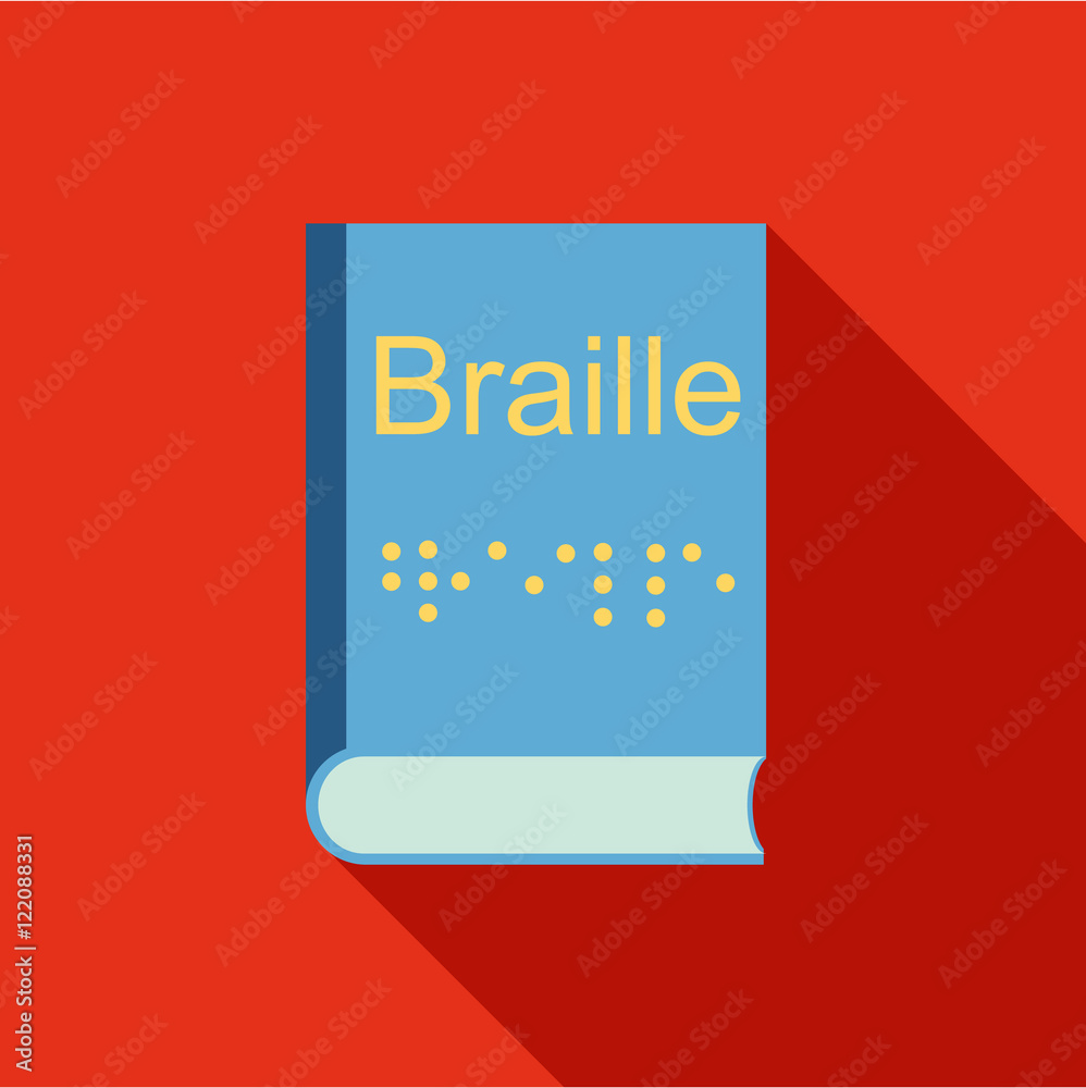 Blindness, Braille writing system icon in flat style isolated with long shadow vector illustration Blindness, Braille writing system icon in flat style isolated with long shadow vector illustration