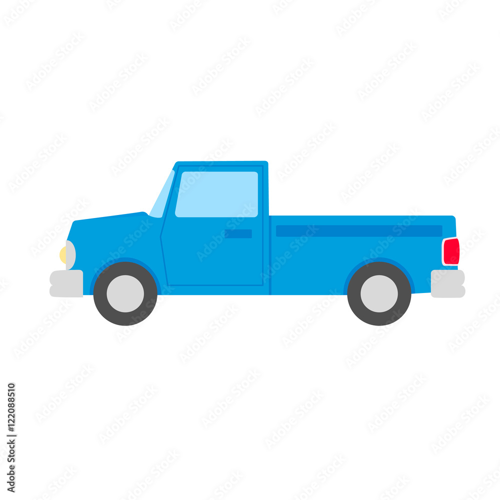 car Icon on a white background. blue car flat design