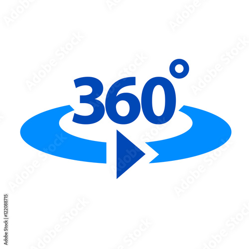 360 degrees icon. concept design icon 360 degrees. 360 degrees rotation on the white background