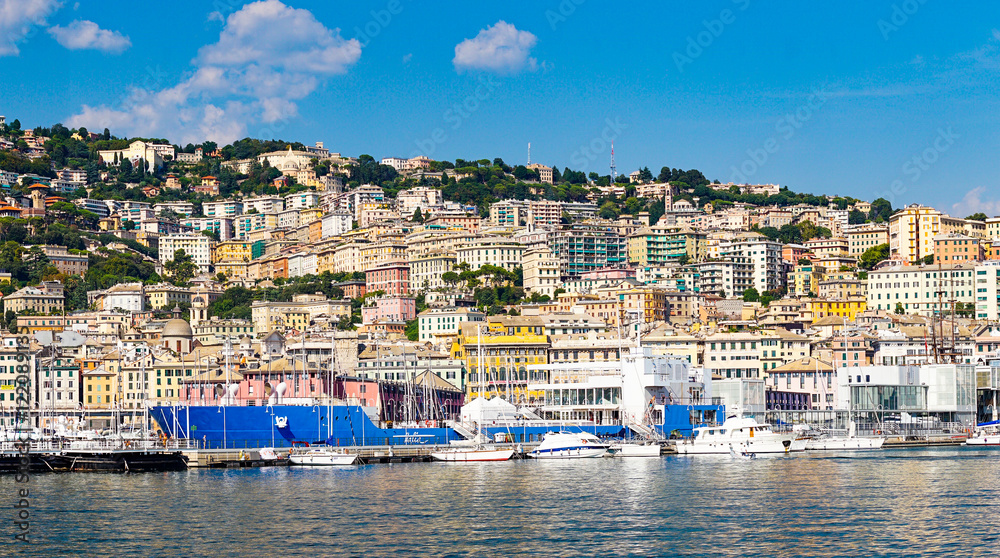 View on Genoa from port