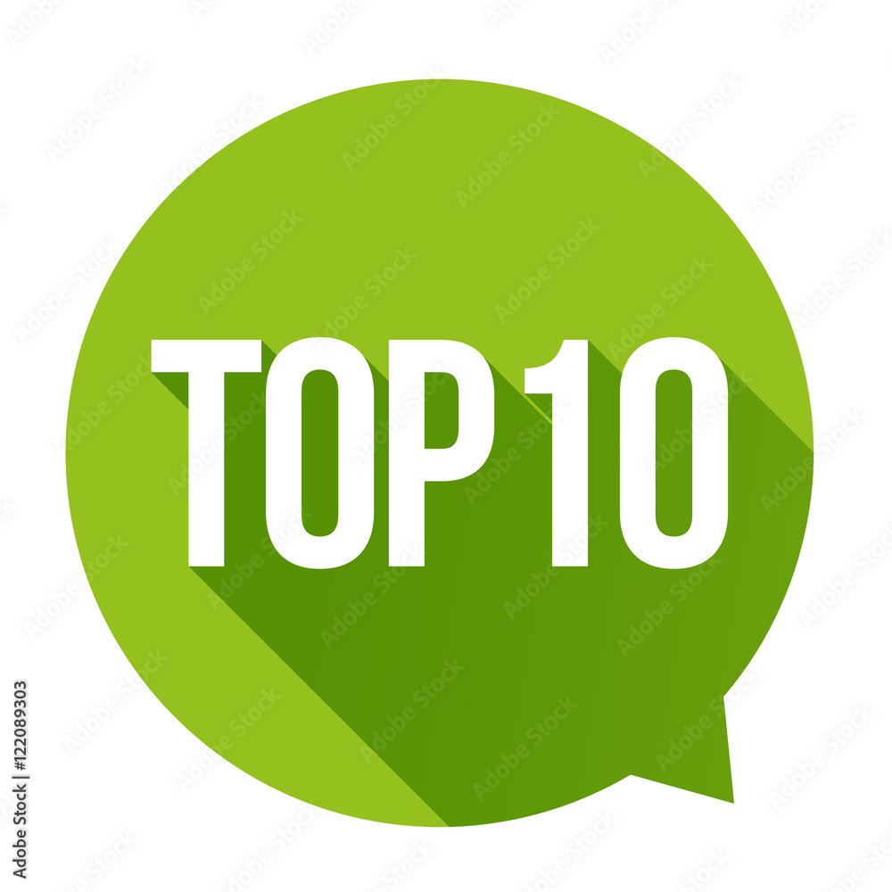Top 10 - Top Ten vector speech bubble