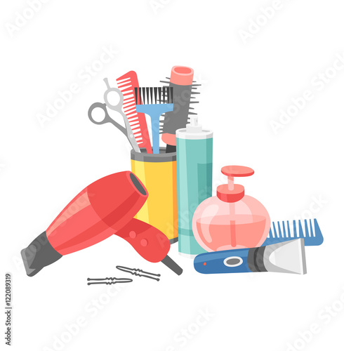 Hairdresser barber icons vector