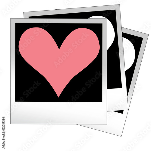 Heart shape made from photo frames, insert your photos vector