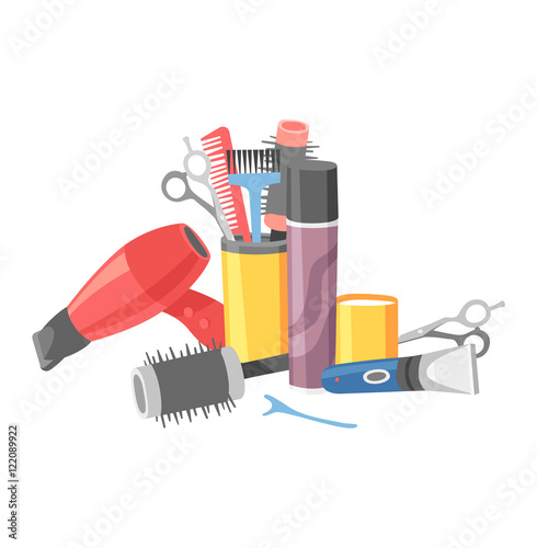 Hairdresser barber icons vector