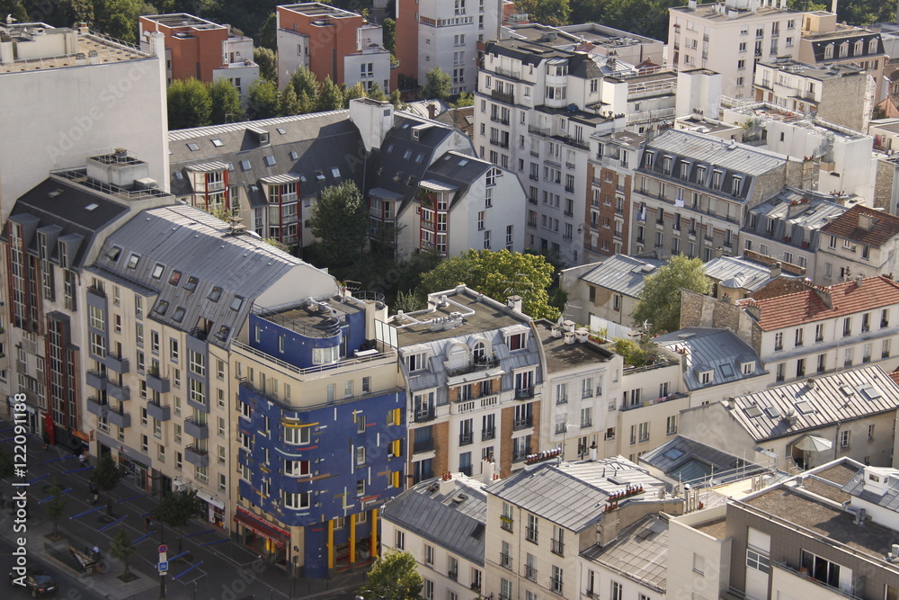 Immeubles à Paris, vue aérienne