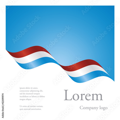 New brochure abstract design modular pattern of wavy flag ribbon of Luxembourg