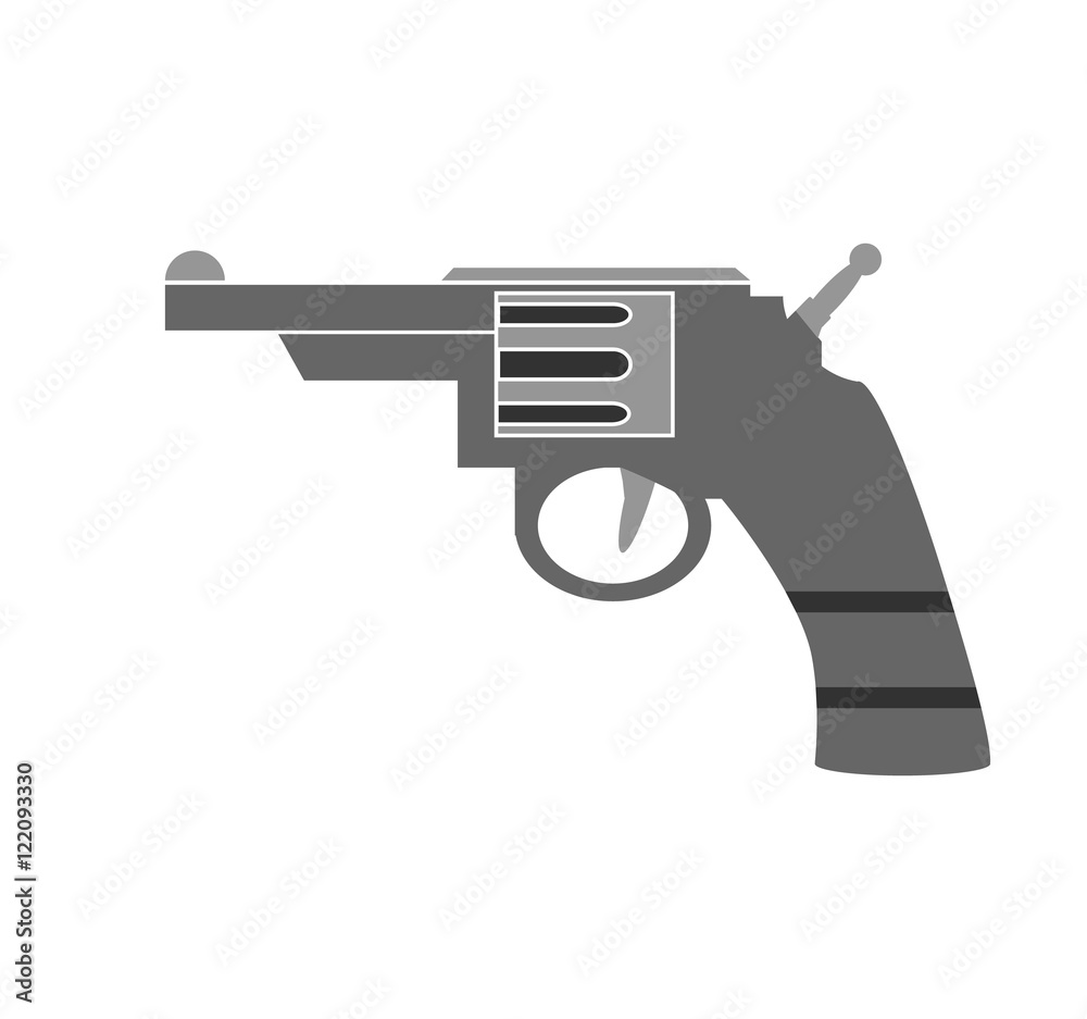 Revolver symbol icon on white.