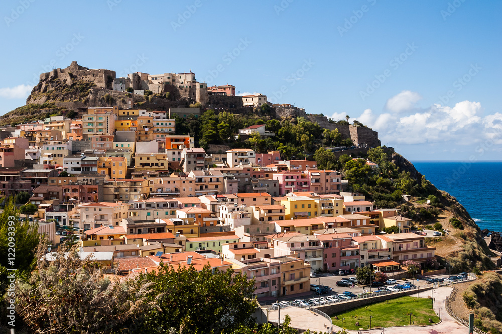 Walled town of Castelsardo surrounded by the sea (Italy)